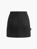 Tweed Floral-Beaded Zipper Skirt sold by COMMENSE