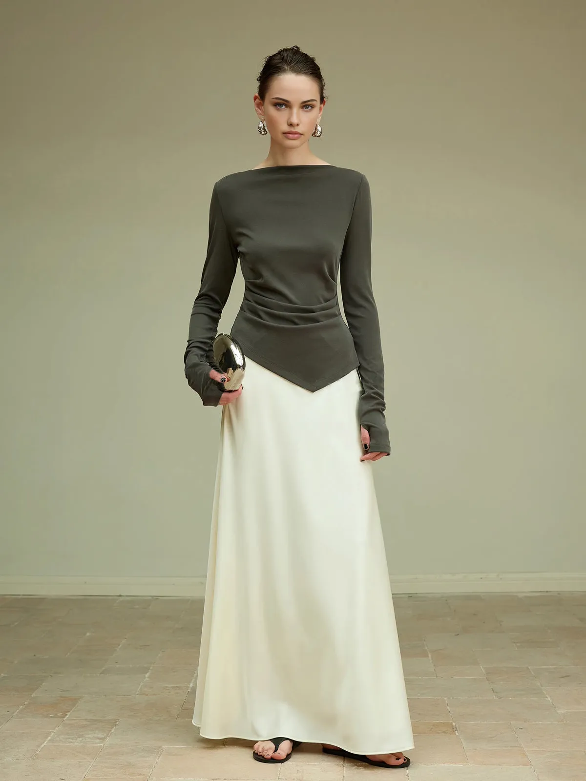 Asymmetrical Slim Jersey Blouse sold by COMMENSE product image thumbnail 5