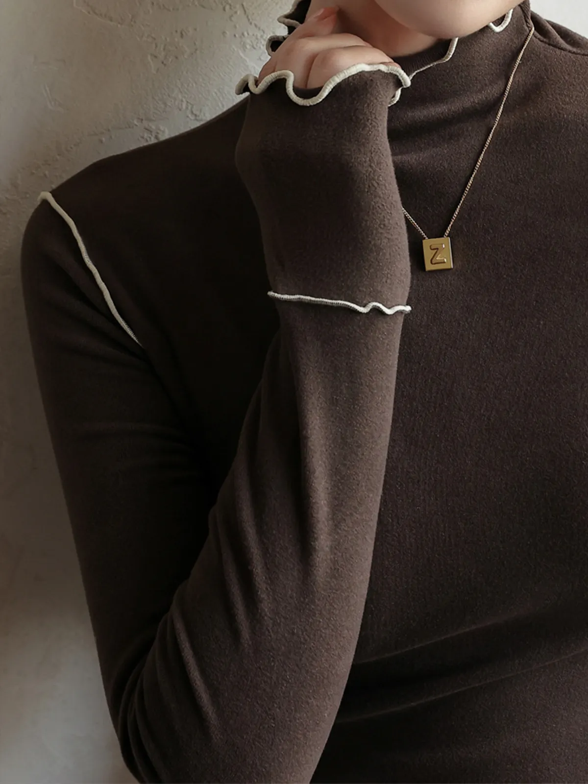 Wave Trim Jersey Slim T-Shirt sold by COMMENSE product image thumbnail 4