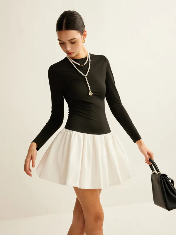 Two-Tone Panel Slim Dress sold by COMMENSE
