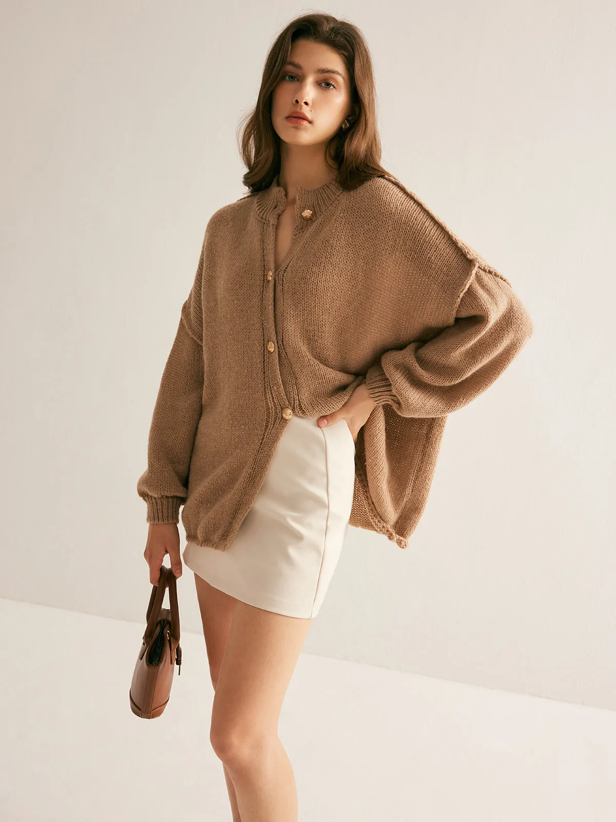 Button Loose Soft Cardigan sold by COMMENSE product image thumbnail 3
