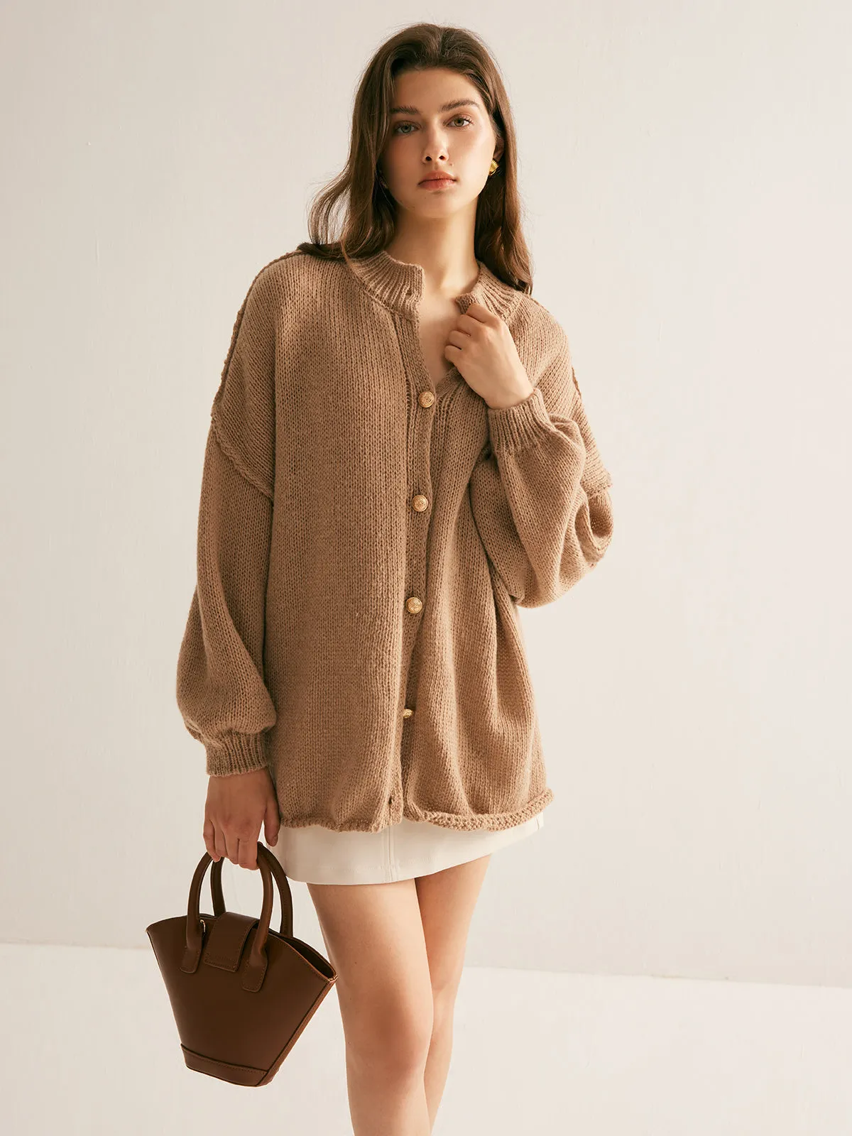 Button Loose Soft Cardigan sold by COMMENSE product image thumbnail 4