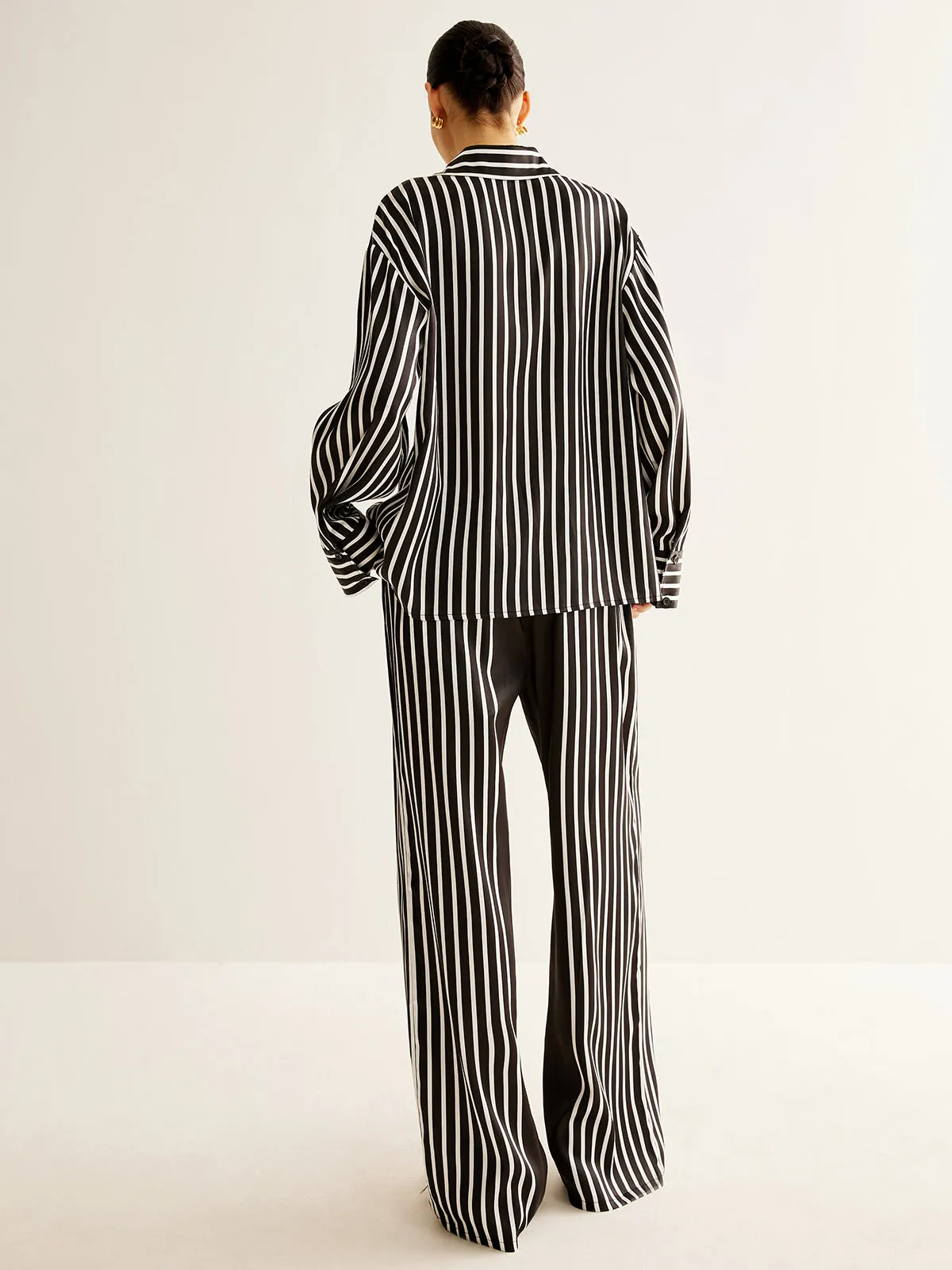 Color Block Pinstripe Lapel Pants Set sold by COMMENSE product image thumbnail 5
