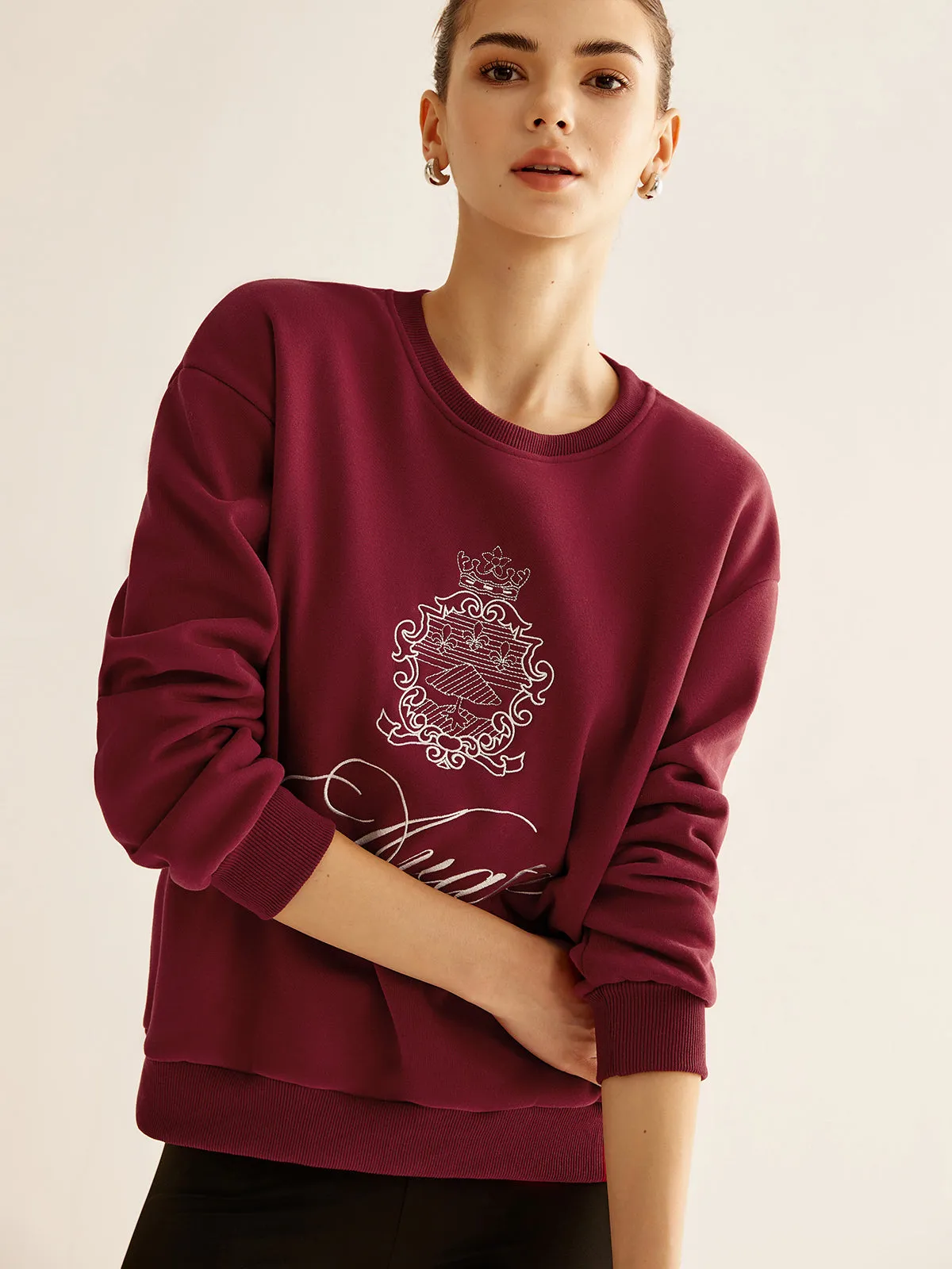 Essential Embroidery Sweatshirt sold by COMMENSE