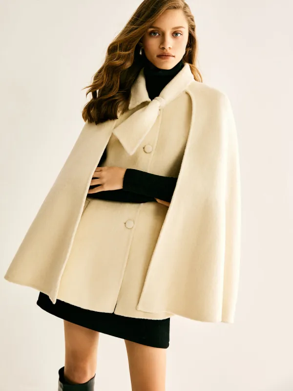 Wool-Blend Button Warm Cloak sold by COMMENSE