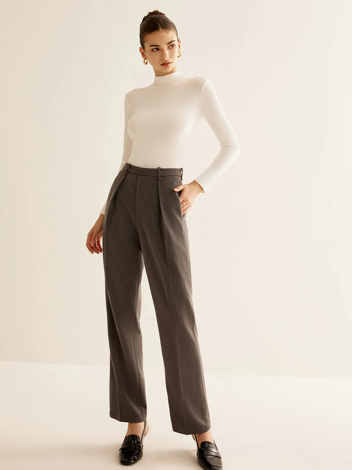 Utility High-Waist Suit Pants sold by COMMENSE product image thumbnail 2