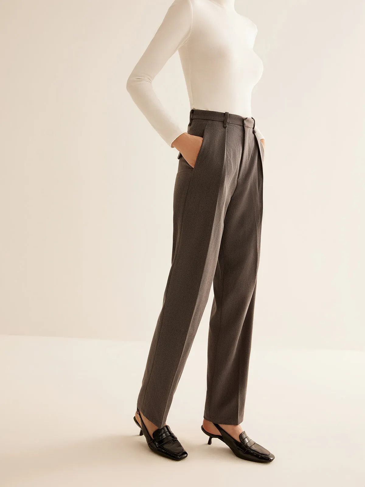 Utility High-Waist Suit Pants sold by COMMENSE product image thumbnail 3