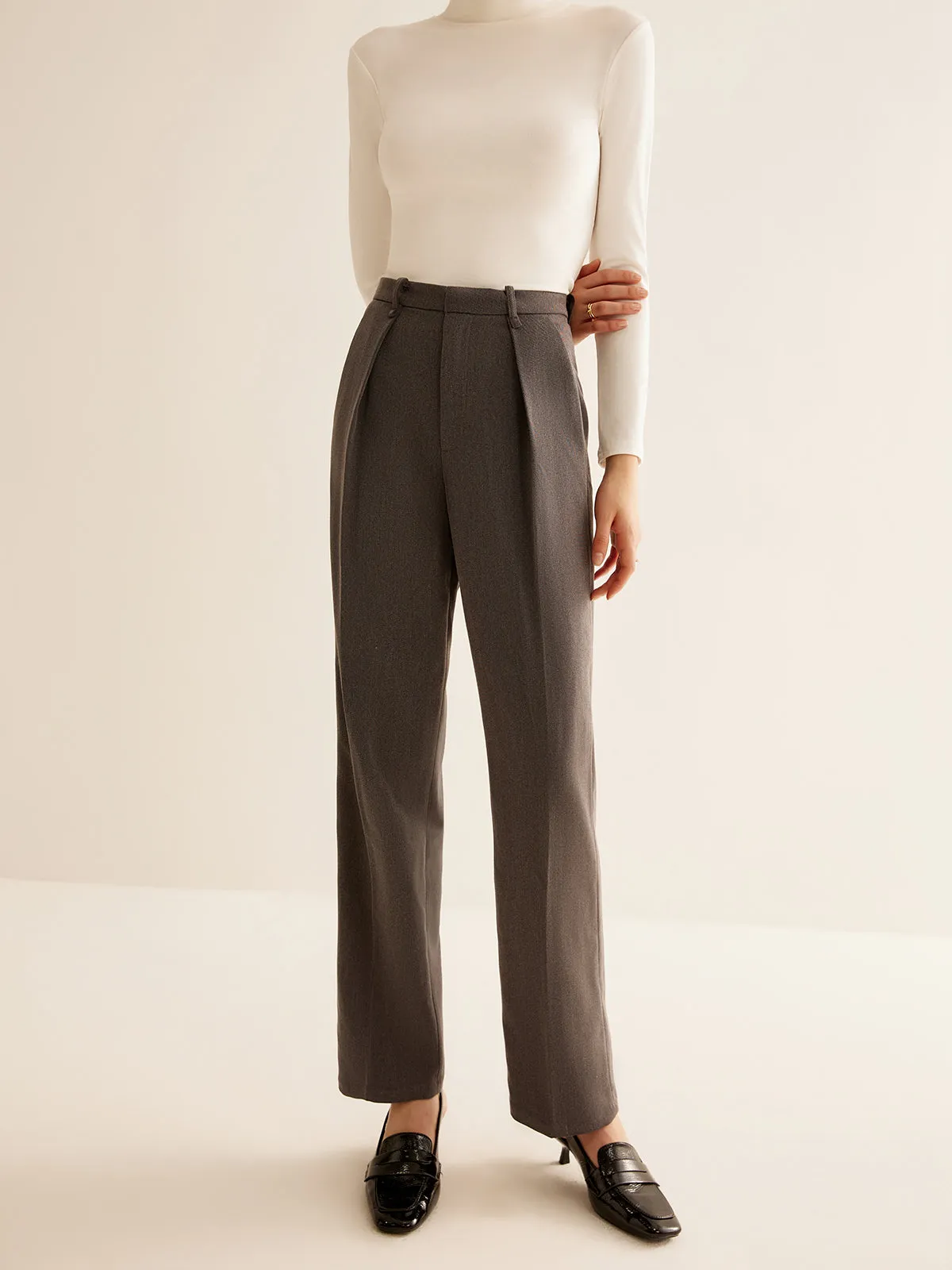 Utility High-Waist Suit Pants sold by COMMENSE product image thumbnail 4
