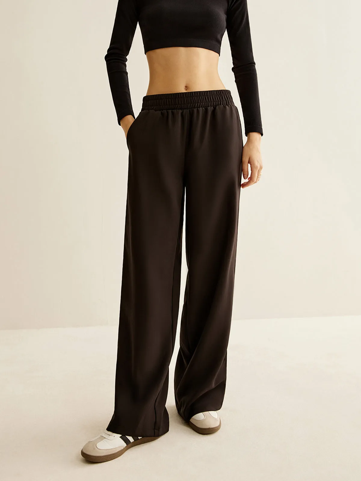Contrast Striped Elastic Waist Pants sold by COMMENSE product image thumbnail 2