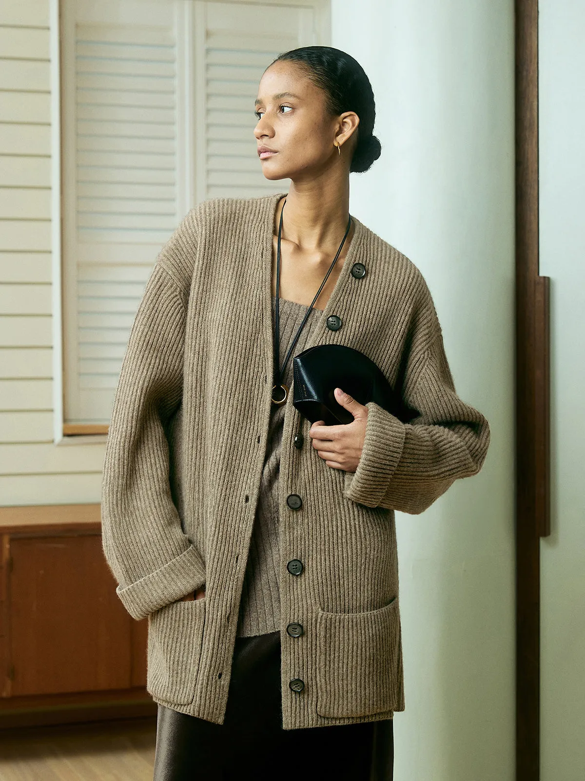 Ribbed Loose Knit Outerwear sold by COMMENSE product image thumbnail 4