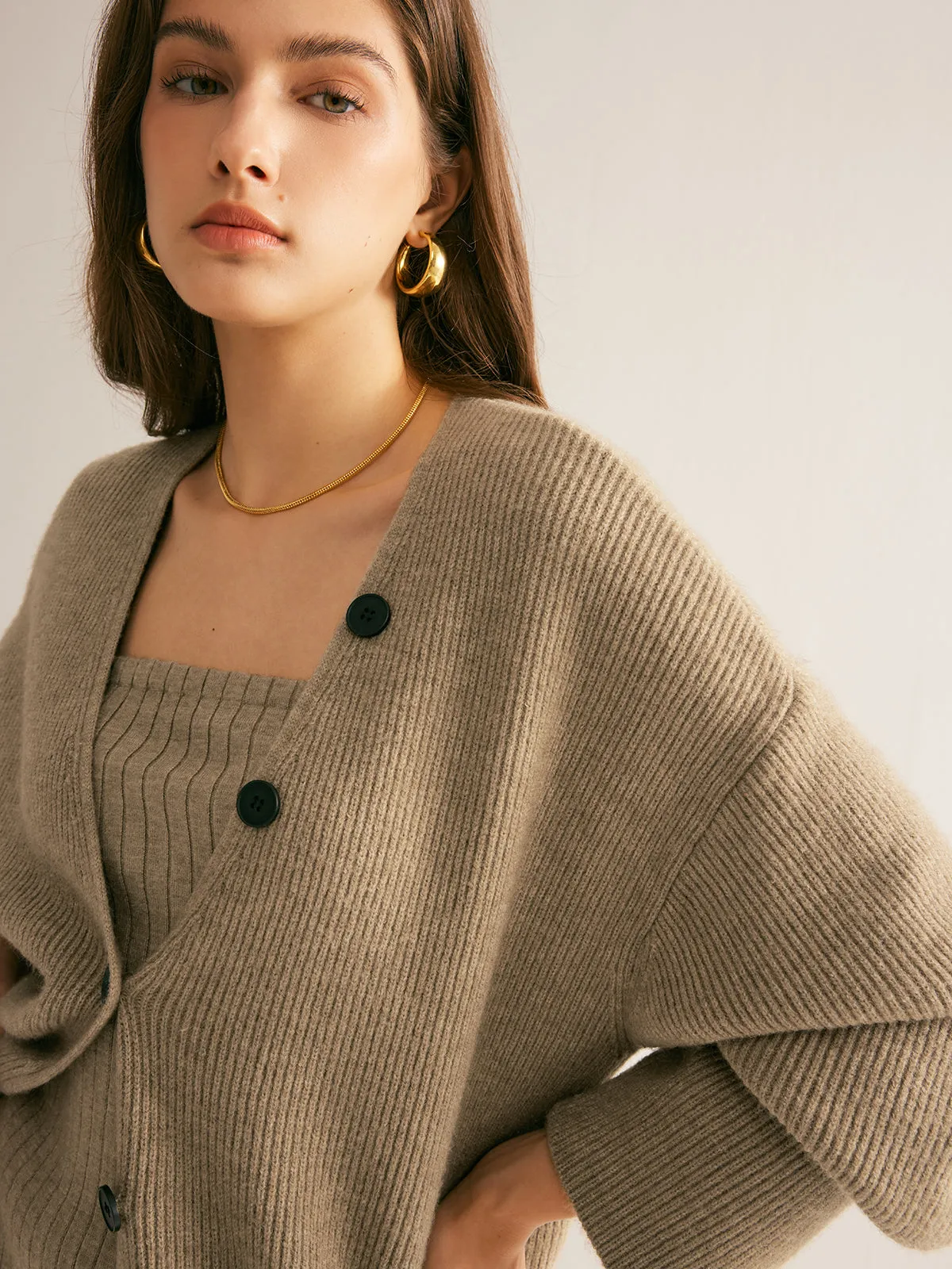 Ribbed Loose Knit Outerwear sold by COMMENSE product image thumbnail 2