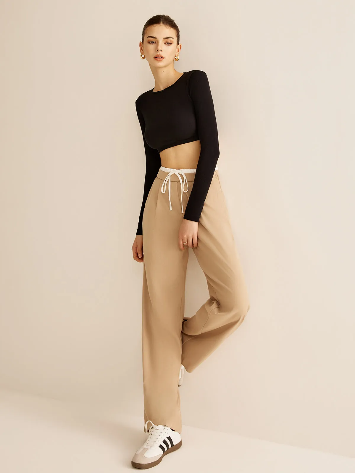 Contrast Trim Drawstring Pants sold by COMMENSE product image thumbnail 5