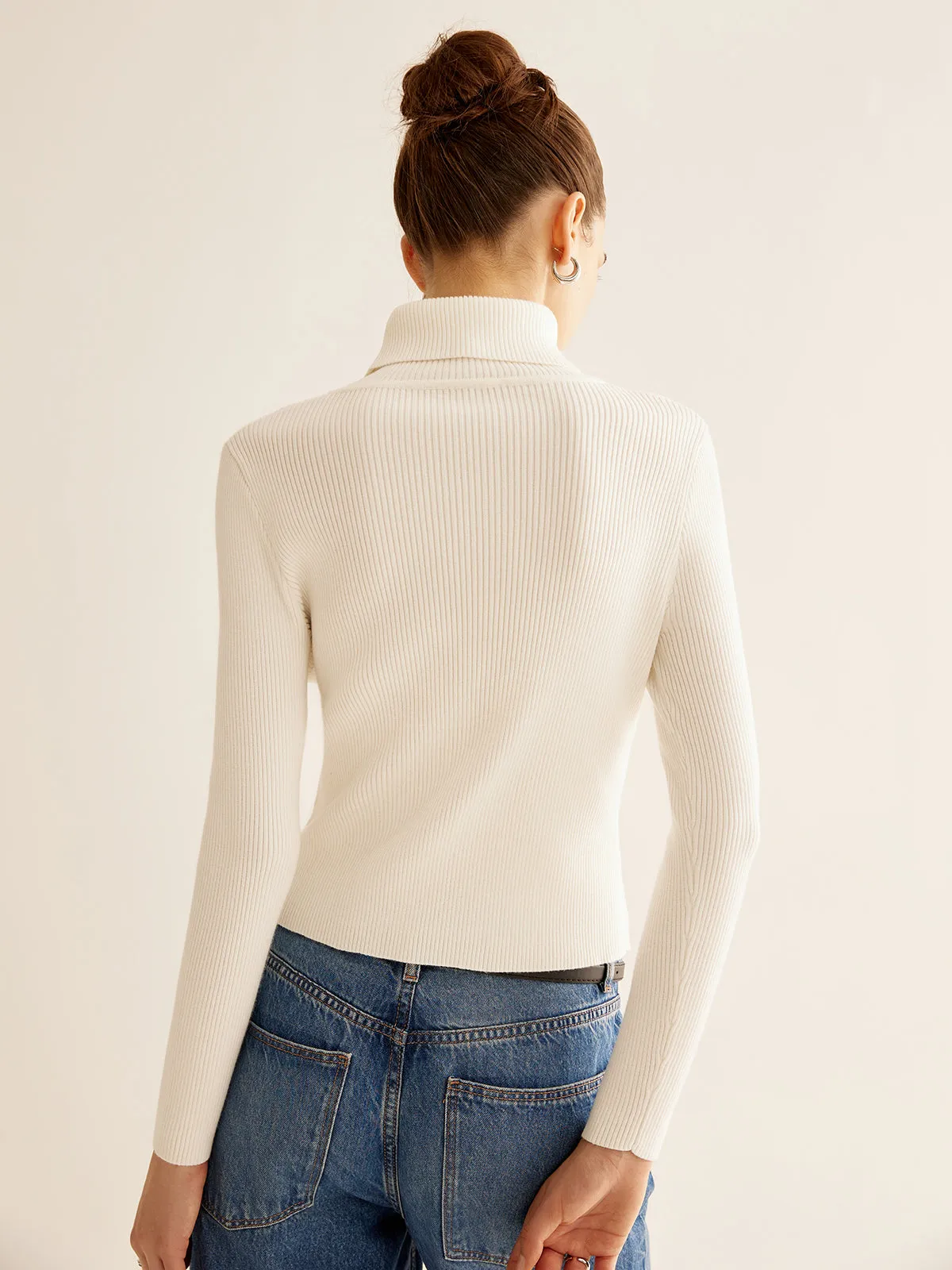 Ribbed Turtleneck Slim Sweater sold by COMMENSE product image thumbnail 5