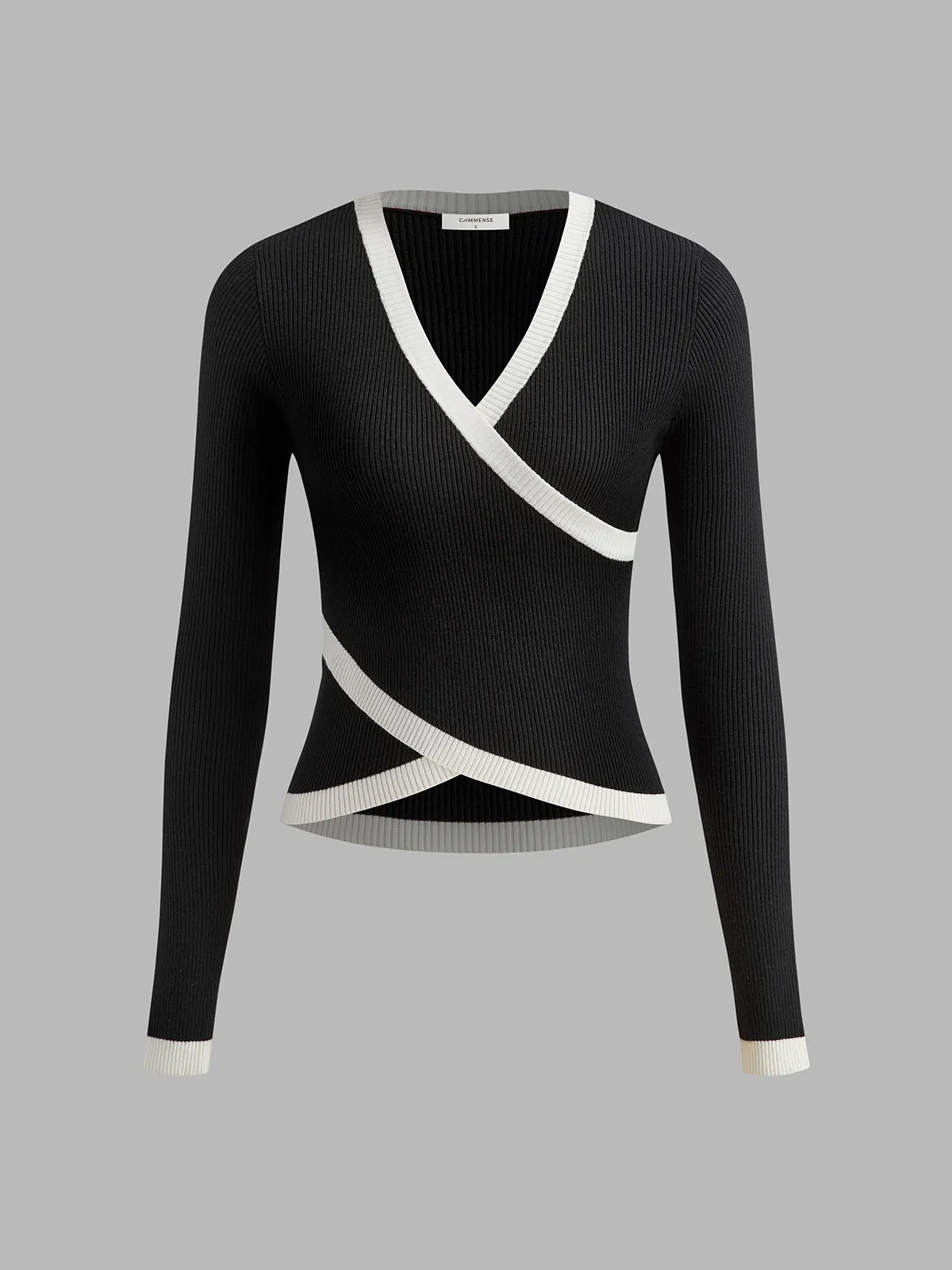 Ribbed Criss Cross Skinny Sweater sold by COMMENSE