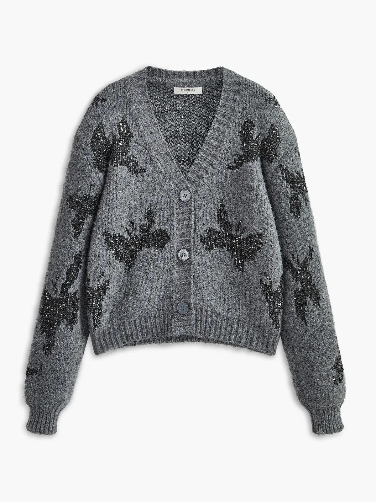 V-Neck Sequins Cardigan sold by COMMENSE