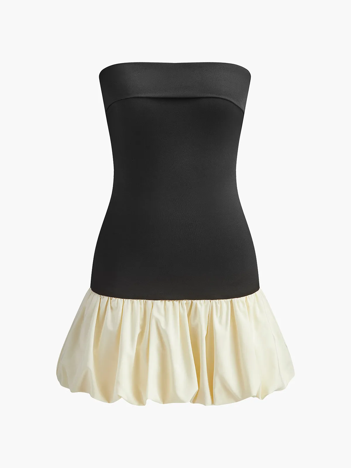 Two Tone Bud Waist Tube Dress sold by COMMENSE