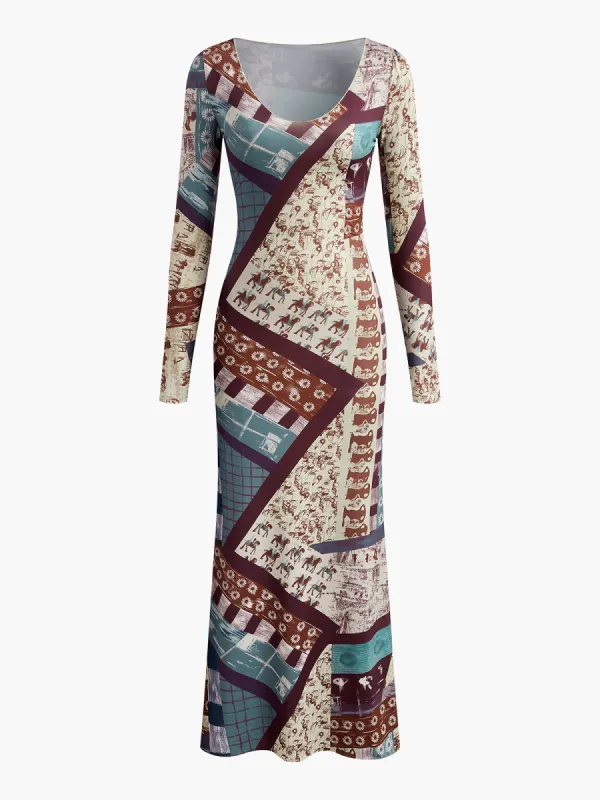 Boheme Printed Slim Jersey Dress sold by COMMENSE