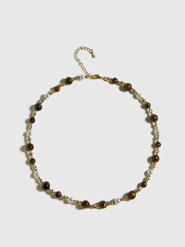 Tiger Eye Stone Choker Necklace sold by COMMENSE