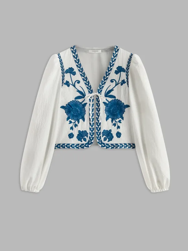 Boheme Tie Front Cozy Shirt sold by COMMENSE