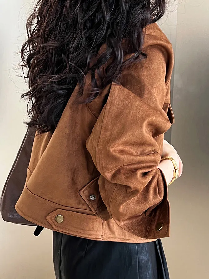 Suede Button Short Jacket sold by COMMENSE product image thumbnail 4