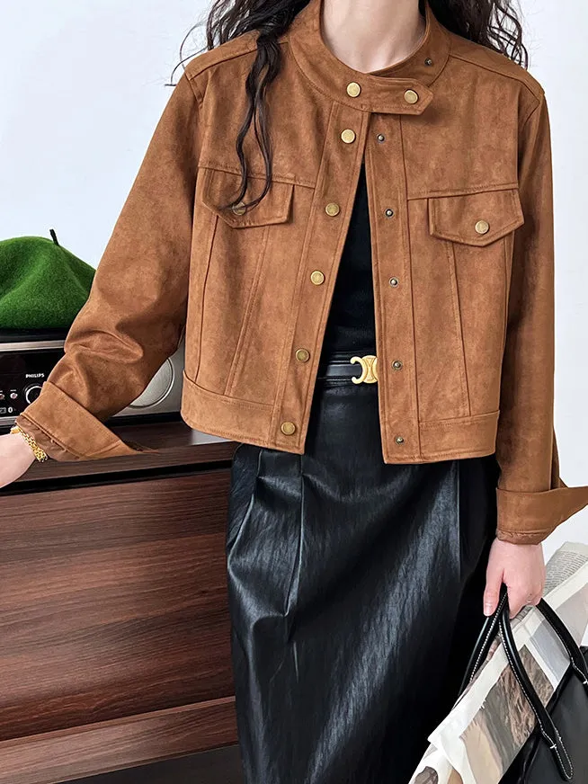 Suede Button Short Jacket sold by COMMENSE product image thumbnail 5
