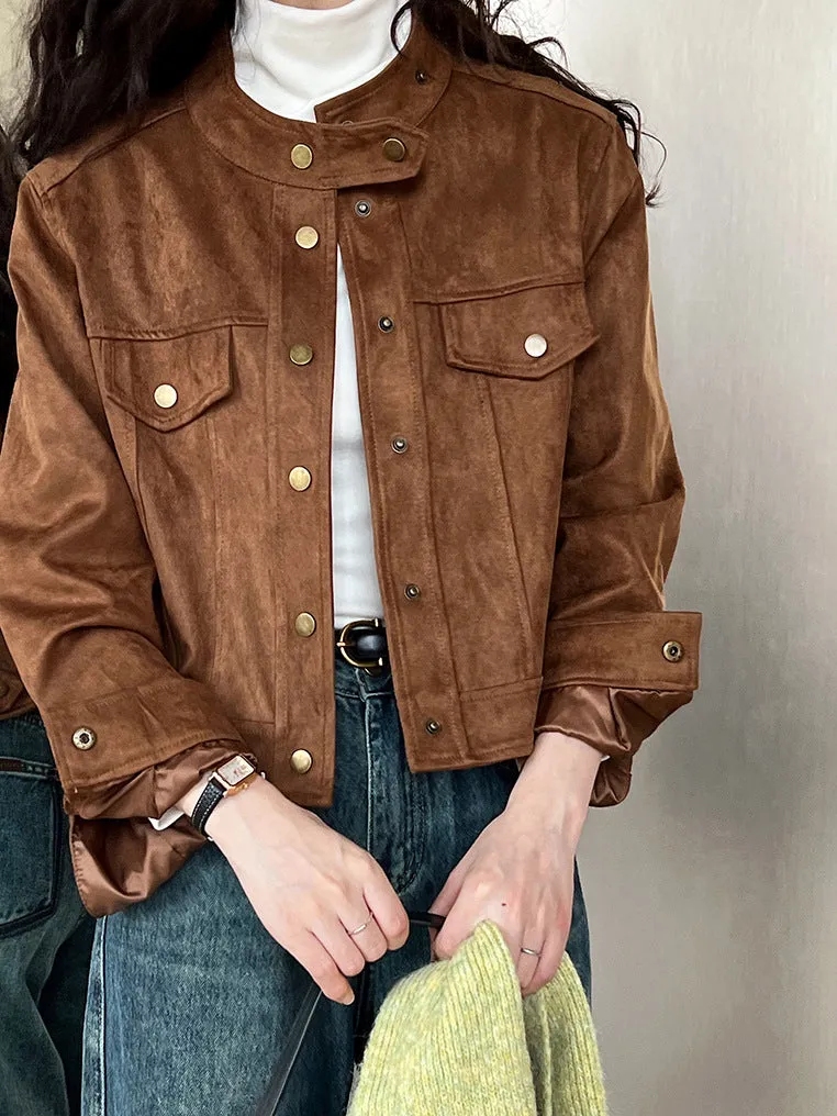 Suede Button Short Jacket sold by COMMENSE product image thumbnail 2