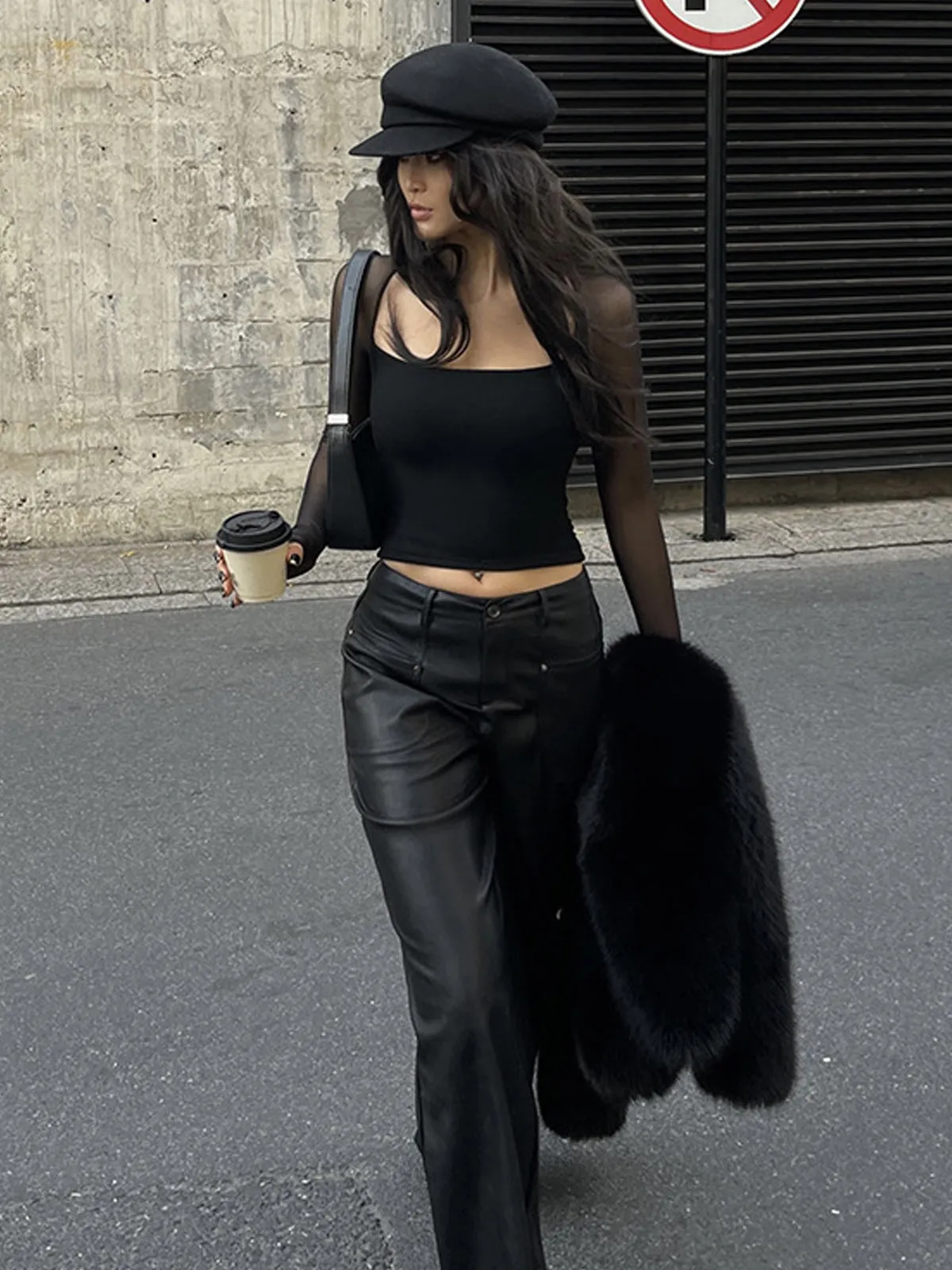 Square Neck Panel Crop Blouse sold by COMMENSE product image thumbnail 4