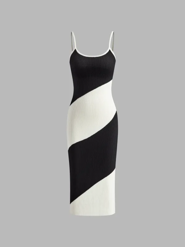 Color Block Sweater Cami Dress sold by COMMENSE