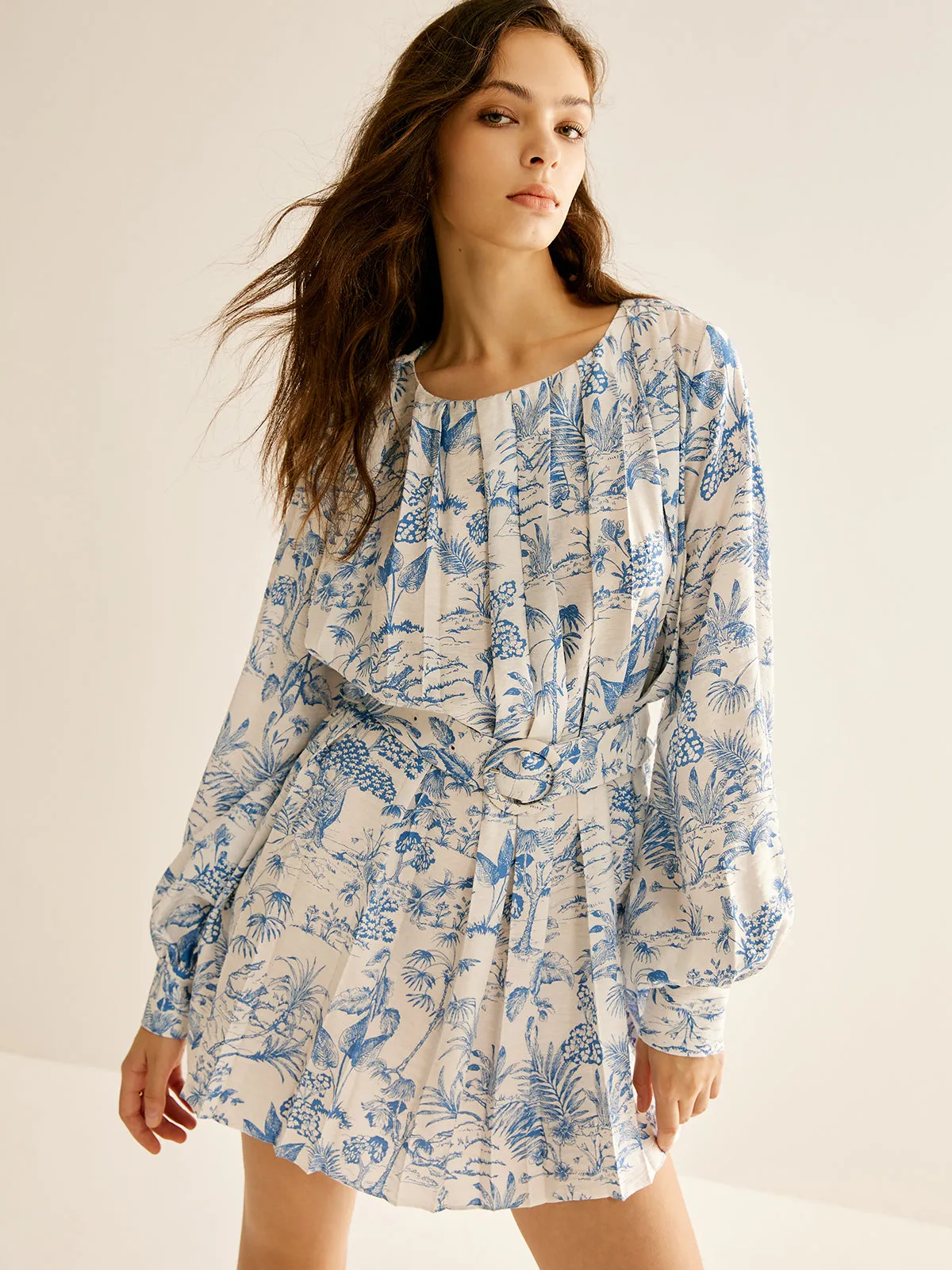 Romance Pleated Belted Dress sold by COMMENSE