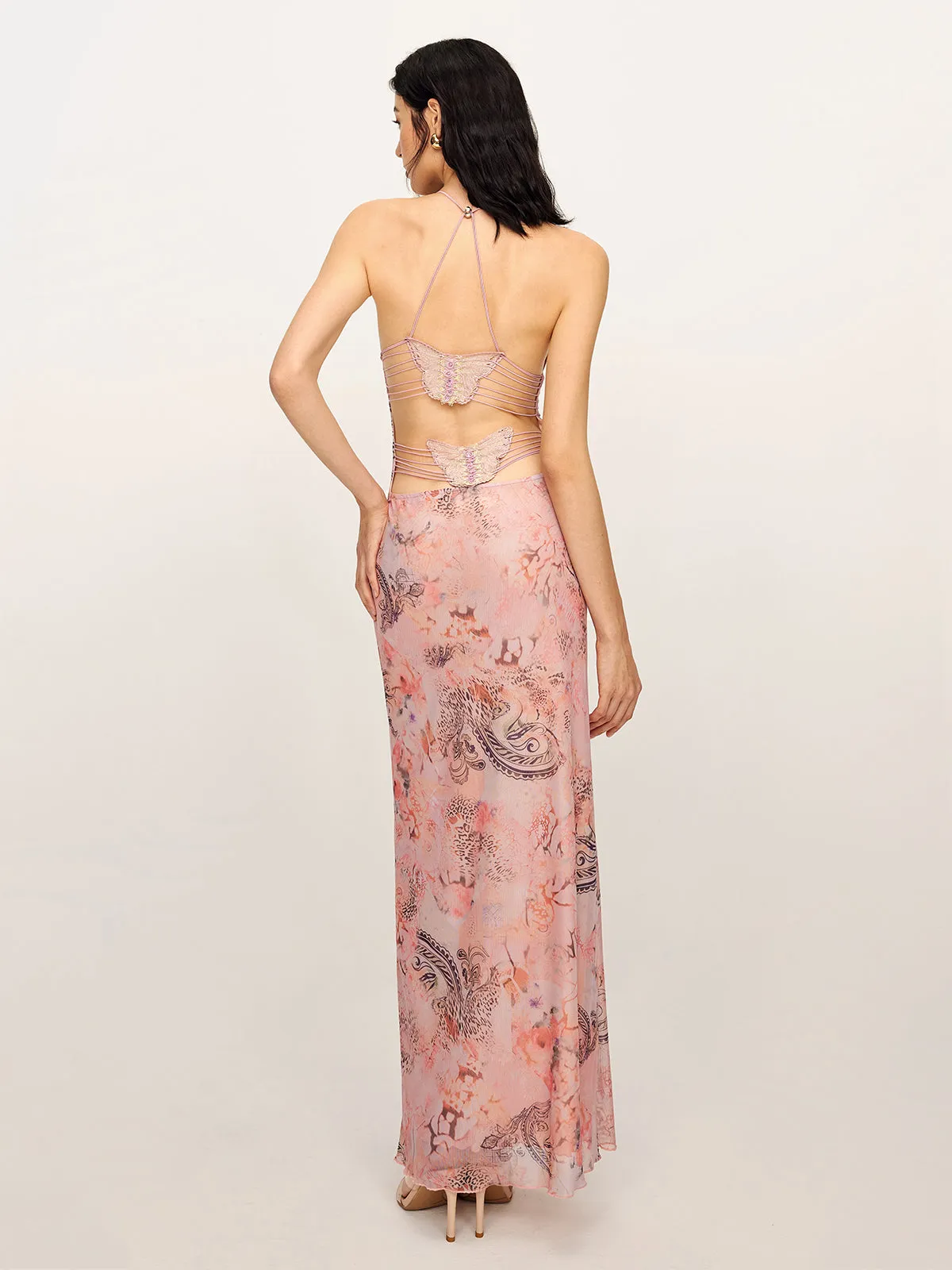 Elegant Backless Mesh Cami Dress sold by COMMENSE
