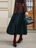 Bud Waist Pleated Satin Skirt sold by COMMENSE