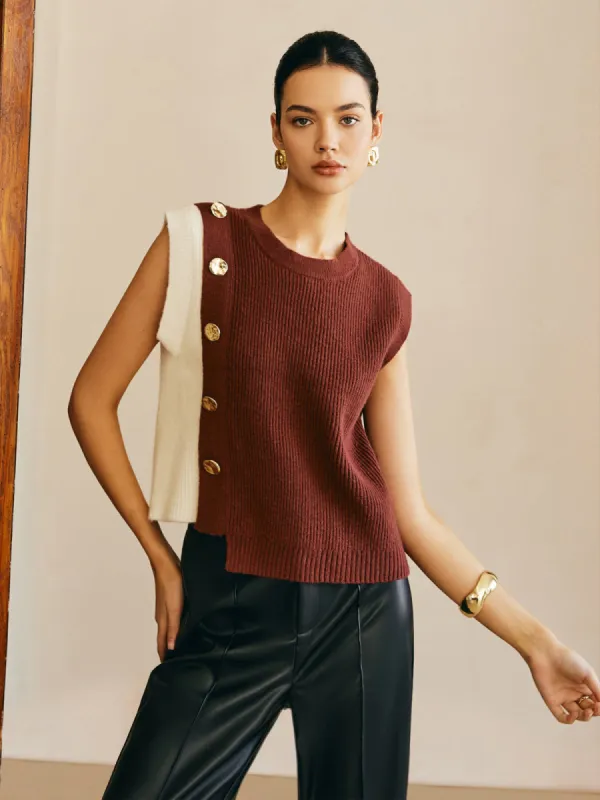 Color Block Sweater Vest made by COMMENSE