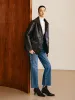 Double-Sided Faux Leather Fleece Jacket sold by COMMENSE