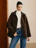 Double-Sided Faux Leather Fleece Jacket sold by COMMENSE