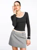 Plain A-Line Mini Skirt sold by COMMENSE