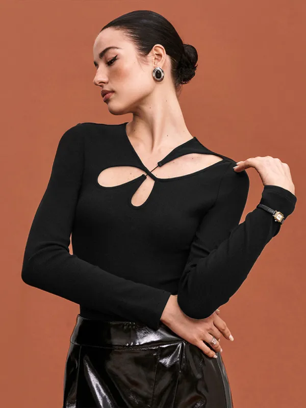 Cutout Skinny Bodysuit sold by COMMENSE