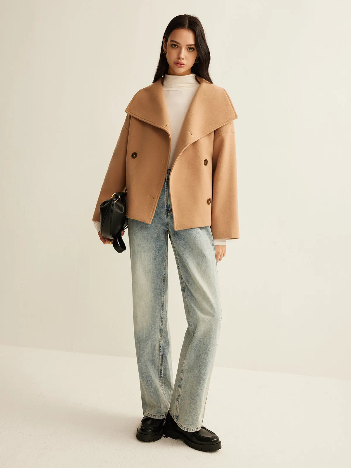 Large Collar Tweed Coat sold by COMMENSE product image thumbnail 3