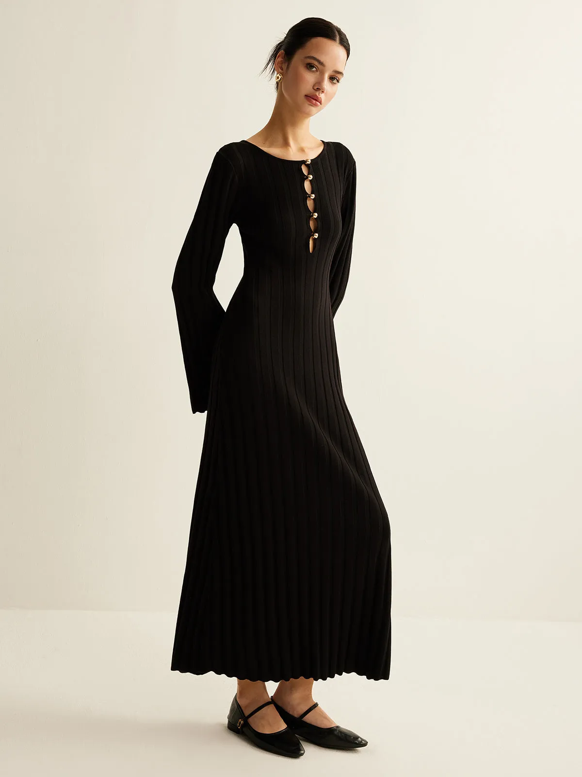 Cutout Soft Sweater Dress sold by COMMENSE product image thumbnail 5