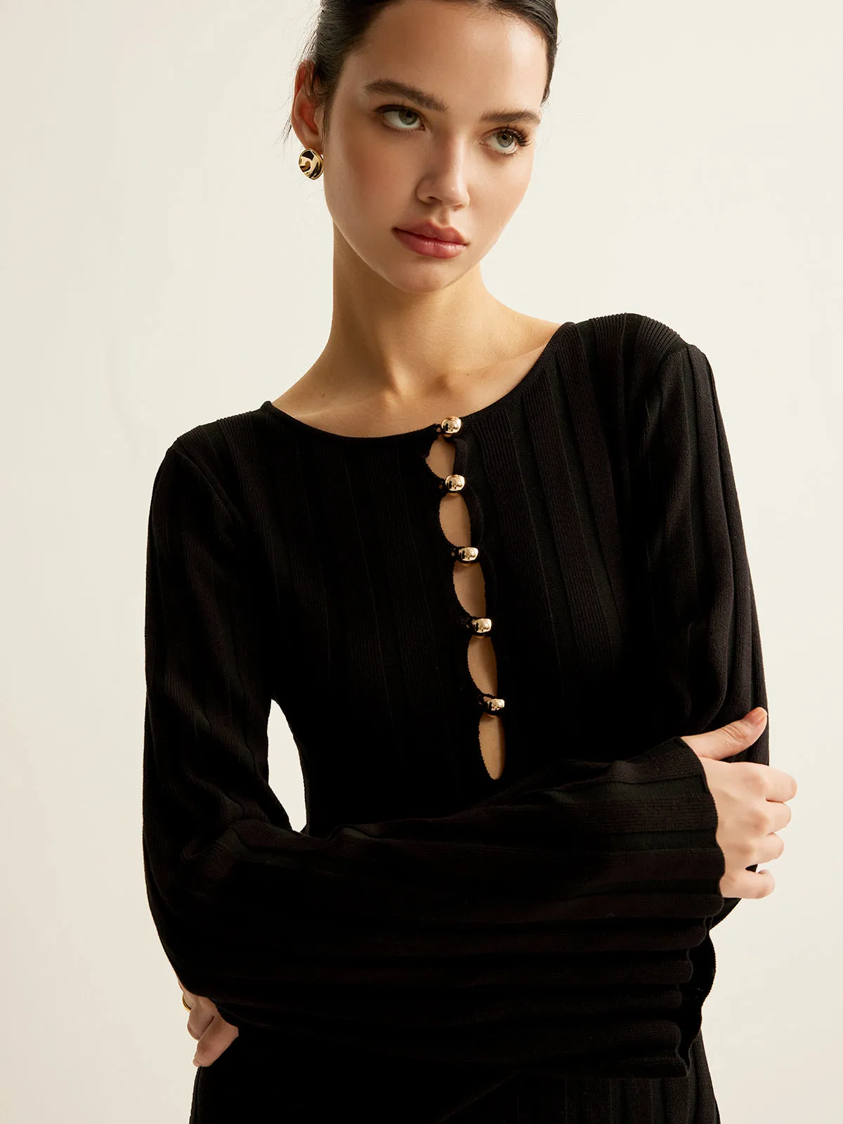 Cutout Soft Sweater Dress sold by COMMENSE product image thumbnail 2