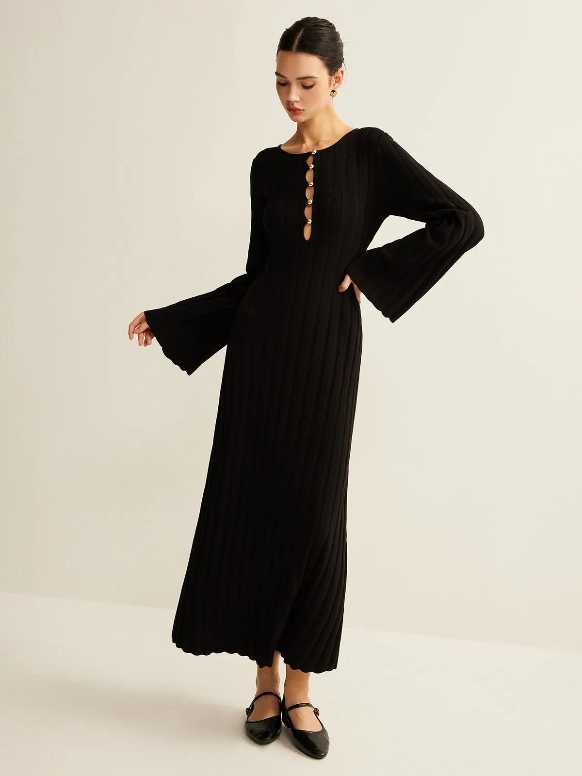 Cutout Soft Sweater Dress sold by COMMENSE product image thumbnail 3