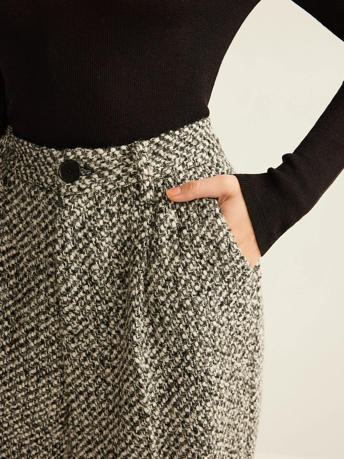 Wool-Blend Tweed Pants sold by COMMENSE product image thumbnail 3