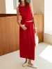 Wool-Blend Minimalist Knotted Skirt Set sold by COMMENSE