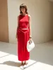 Wool-Blend Minimalist Knotted Skirt Set sold by COMMENSE
