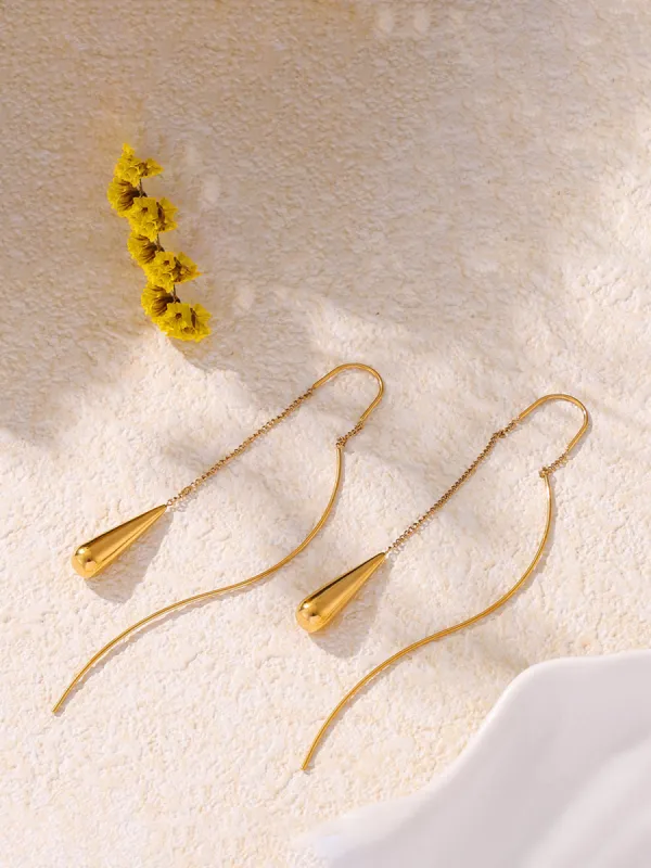 Water Drop Tassel Earrings sold by COMMENSE