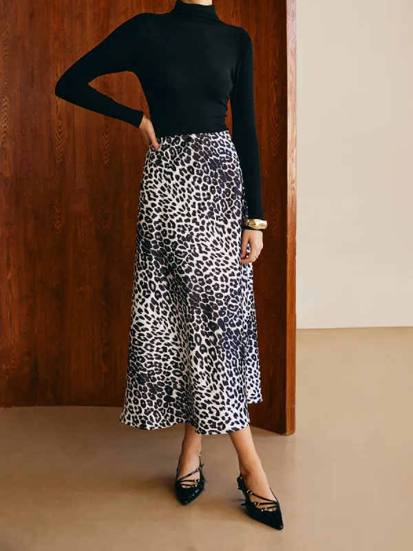 Leopard Printed Midi Skirt sold by COMMENSE