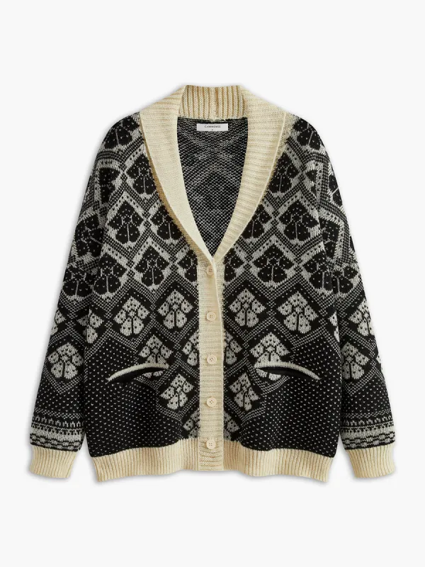 Boheme Printed V-Neck Cardigan sold by COMMENSE