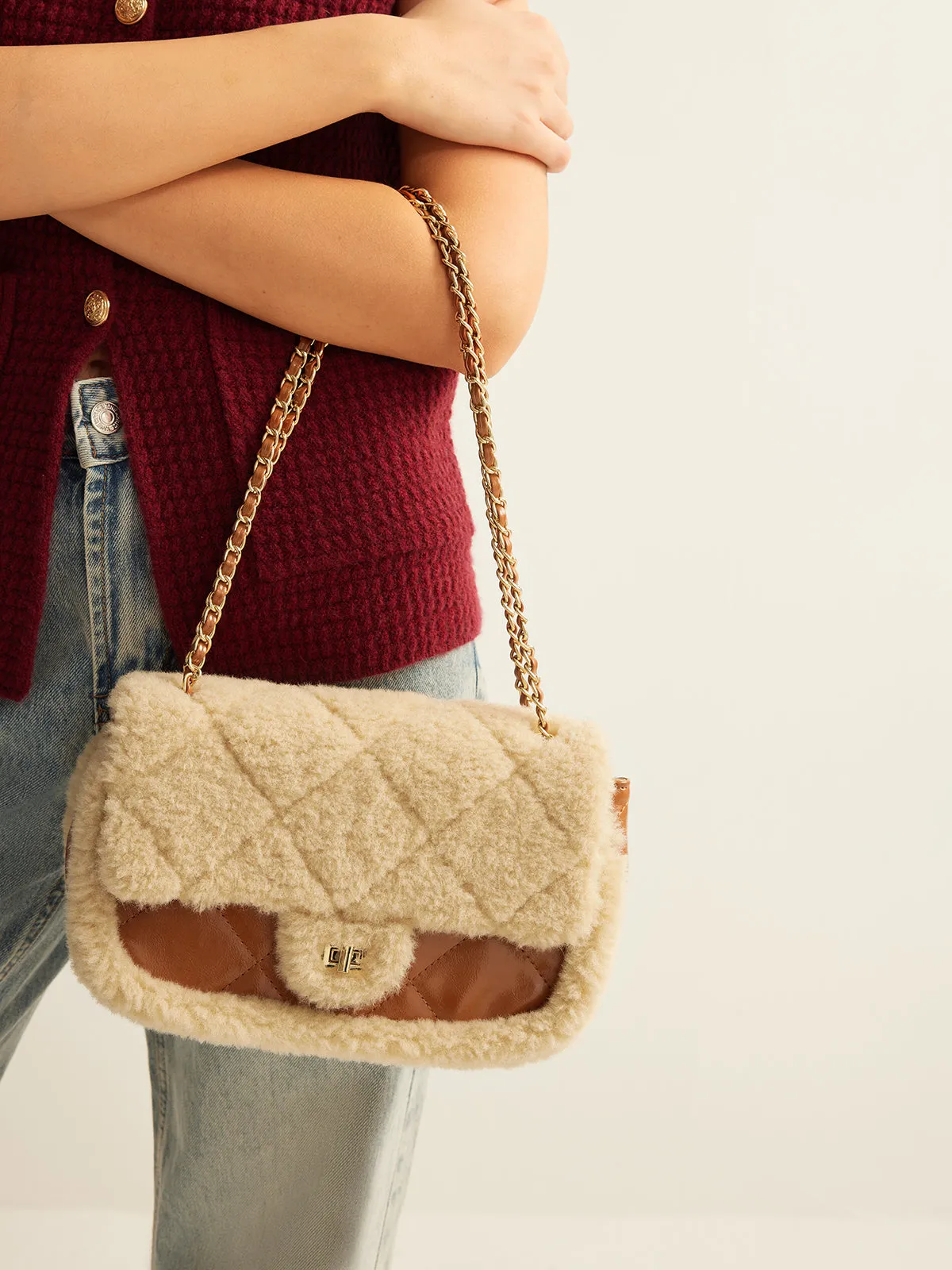 Rhombic Plush Small Pillow Bag sold by COMMENSE product image thumbnail 2