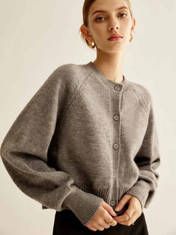 Round Neck Breasted Cardigan sold by COMMENSE