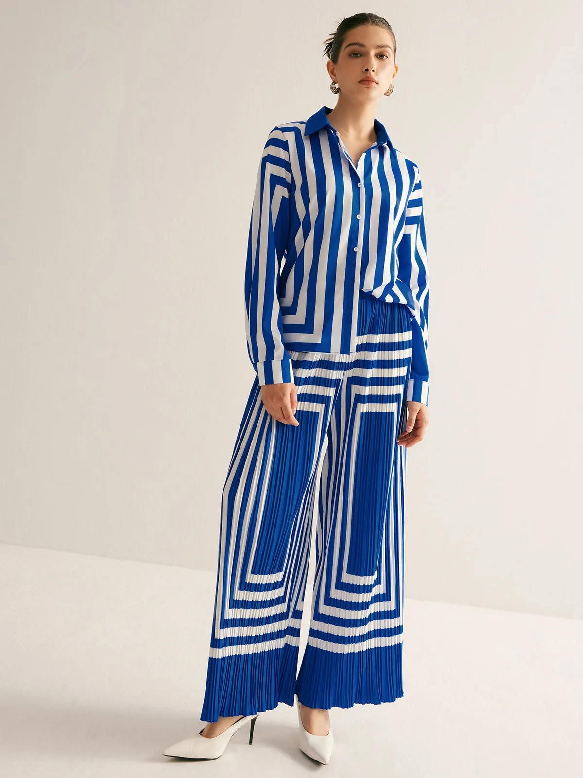 Geometric Striped Pants Set sold by COMMENSE product image thumbnail 2