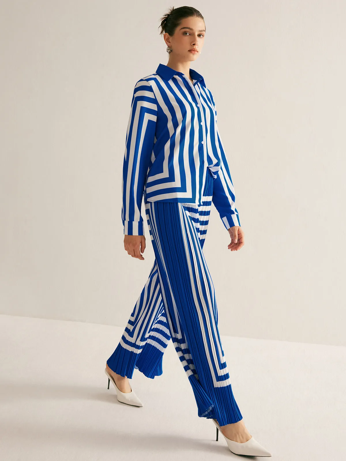 Geometric Striped Pants Set sold by COMMENSE product image thumbnail 3